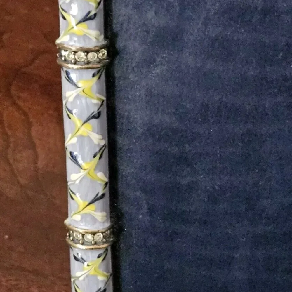 RARE JAY STRONGWATER ARGYLE PLAID BLUE DARJEELING PAVE CRYSTAL ENAMEL FRAME